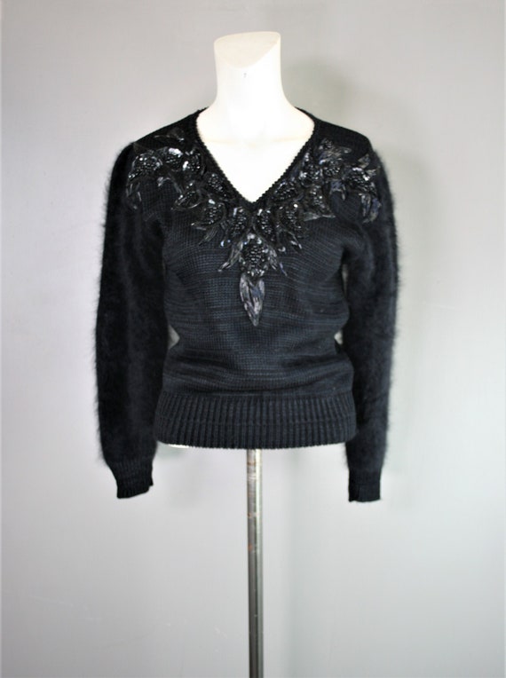 Circa 1980-90s - Puff Sleeve - Angora Sweater - fo