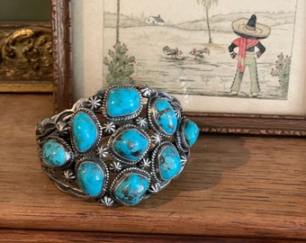 Supersmith Navajo Cuff- Sterling Silver and Turquoise, Sleeping Beauty Turquoise, Southwestern Cuff