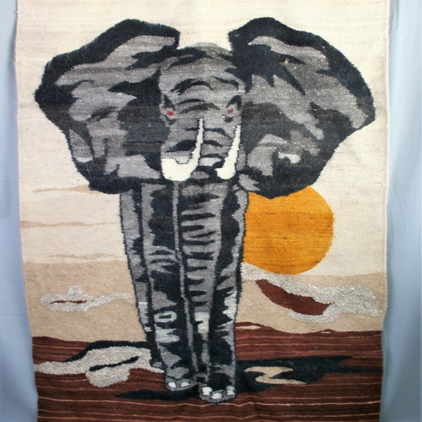 1970 - 4' Wide , by 6 1/2" Tall -  Hand Woven - Mid Century - Wall Tapestry/Hanging - Huge  - Jungle Nursery