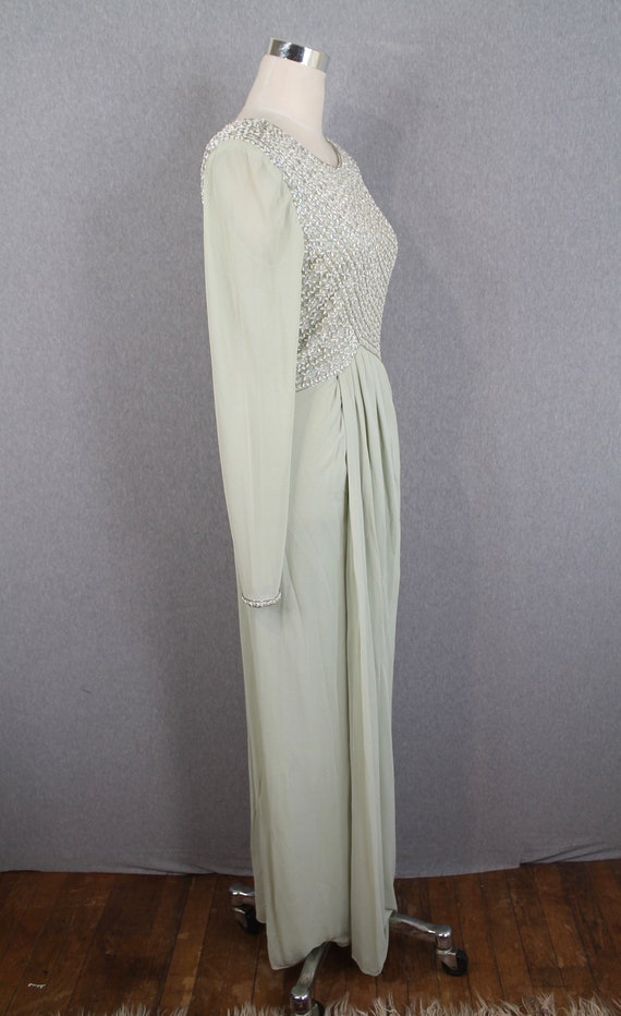 1970s 1980s Beaded Evening Gown by Victoria - Sag… - image 2