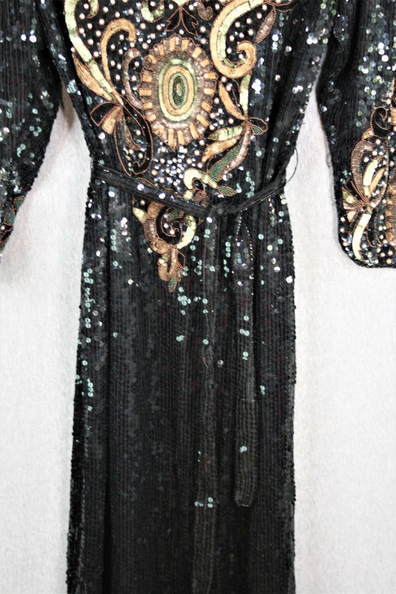 1990s - Sequin/Beaded - Cocktail Gown - Sheath - … - image 10