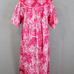 1970s 70s Hot Pink Muumuu by Loungees Beach Cover Up Floral Kaftan Resort Wear Palm Beach image 5