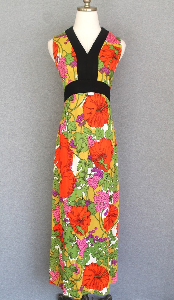 1960s - Mod - Tropical Print - Nylon -  Metal Zipp