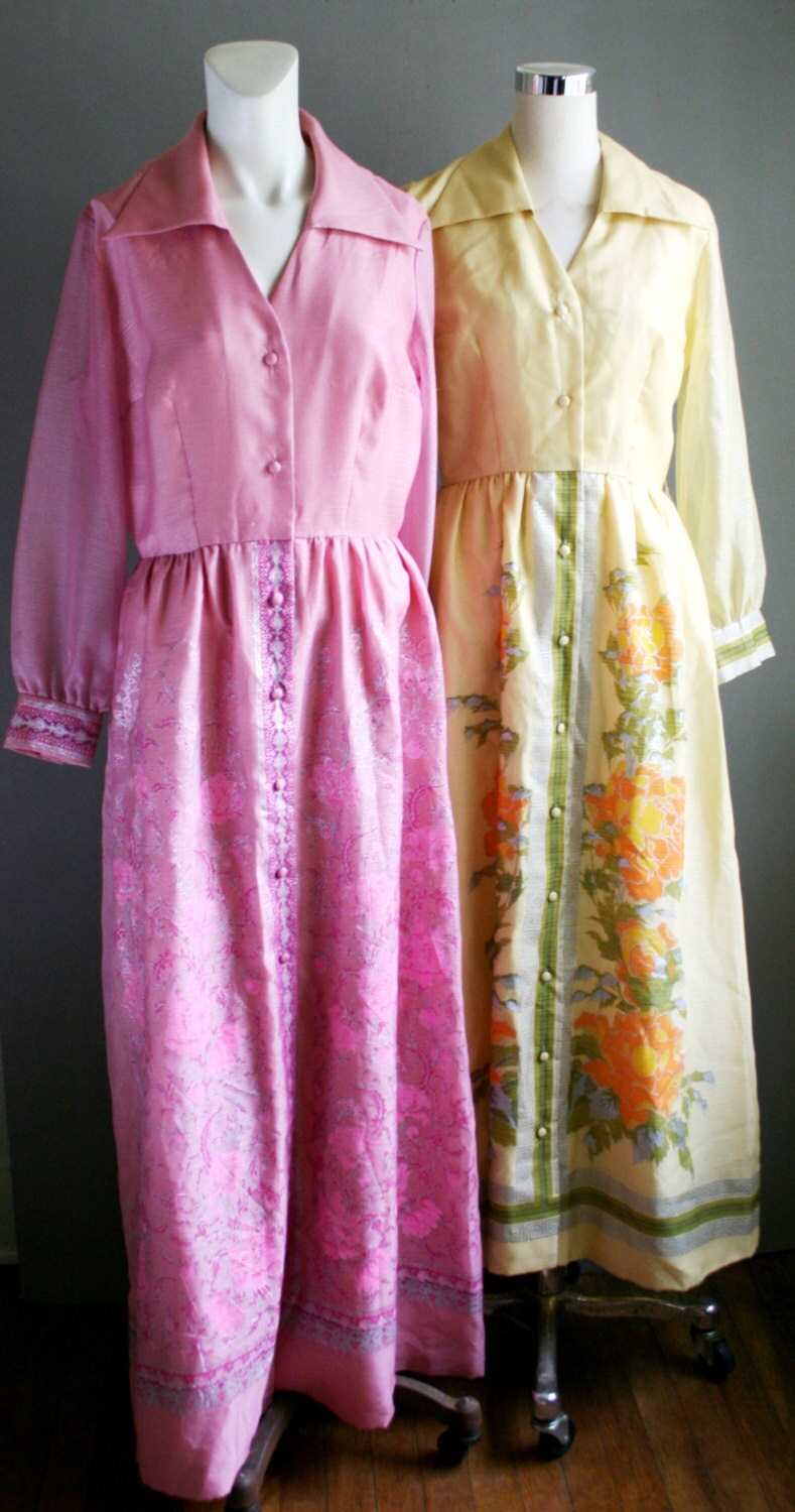 1960s-1970s Mid Century Mod Hostess Dress by Shaheen - Size