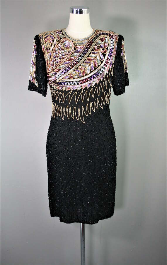 1980 Beaded Dress, 1990s Beaded dress,  Trophy Dre