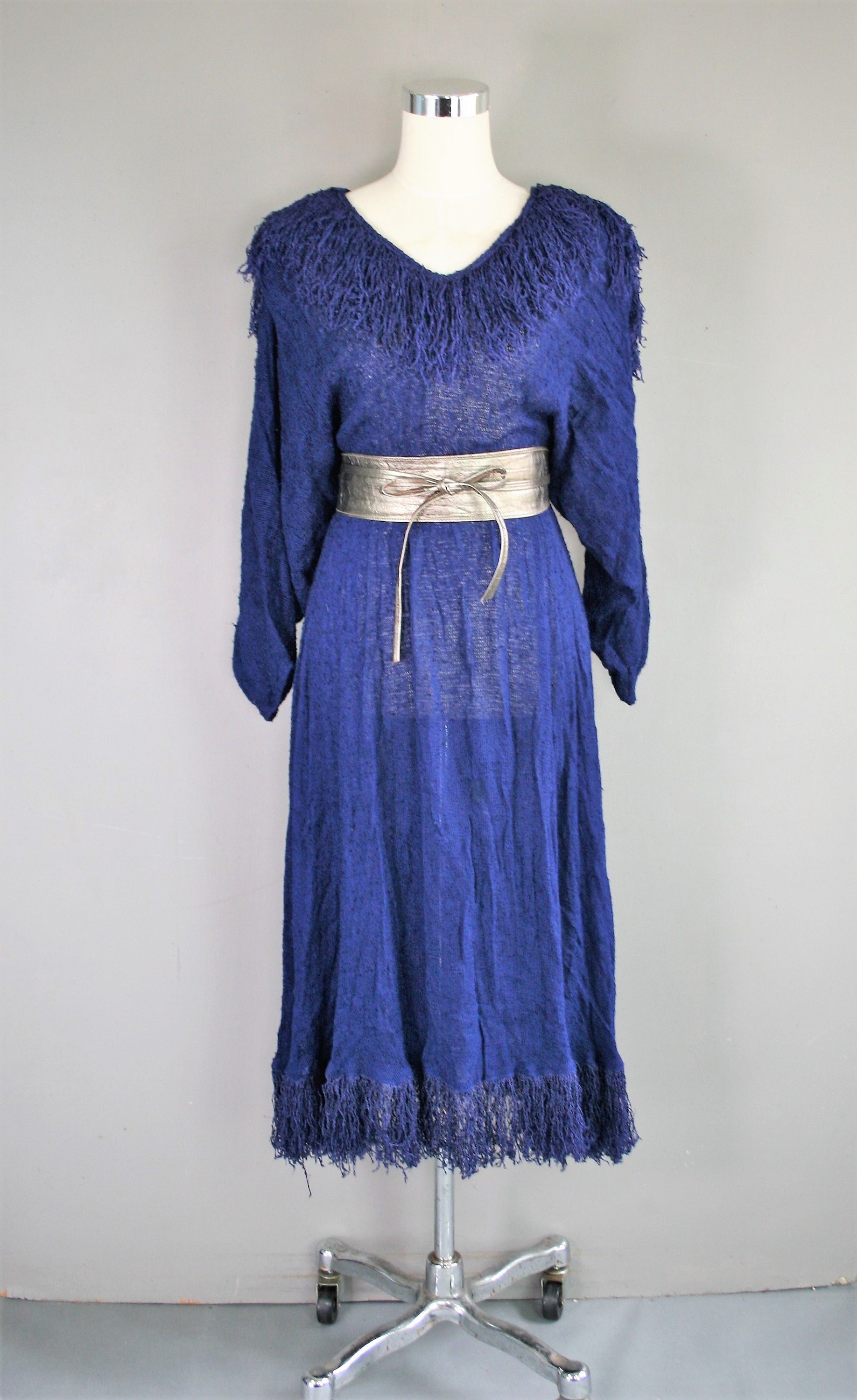 Royal Blue Long Sleeve Western Dress - Etsy