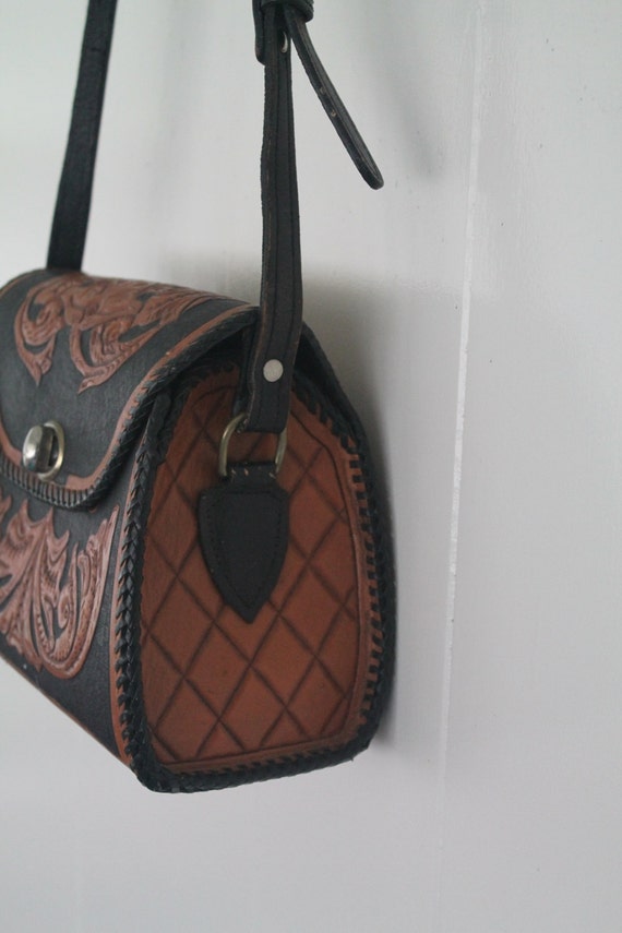Tooled Purse - Western - Cowgirl - Large Heavily … - image 2