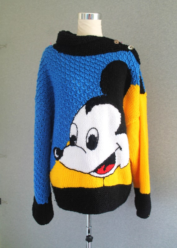 Mickey Mouse rare Circa 1980s Chunky Knit Oversized by Michel Bachos and Colette Nivelle Paris Etsy UK