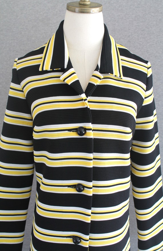 Honey Bee - 1960s -Mid Century Mod - Ribbed Polye… - image 2