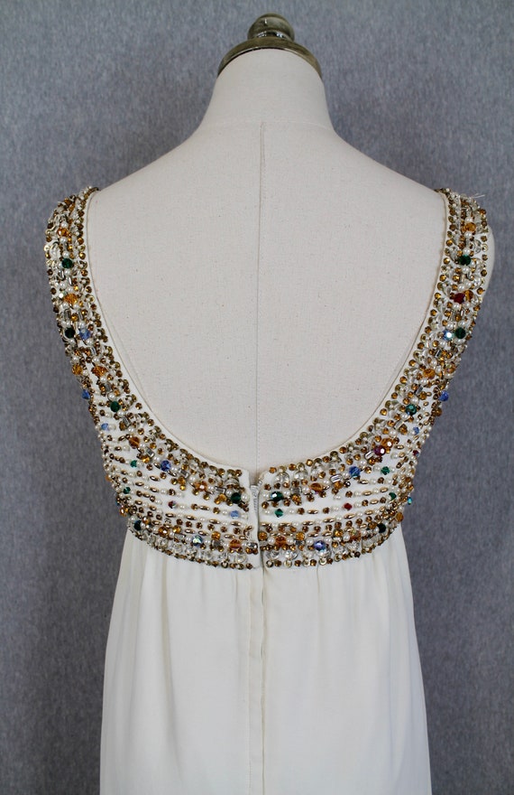 1960s DYNASTY Evening Gown - White Beaded Formal … - image 7
