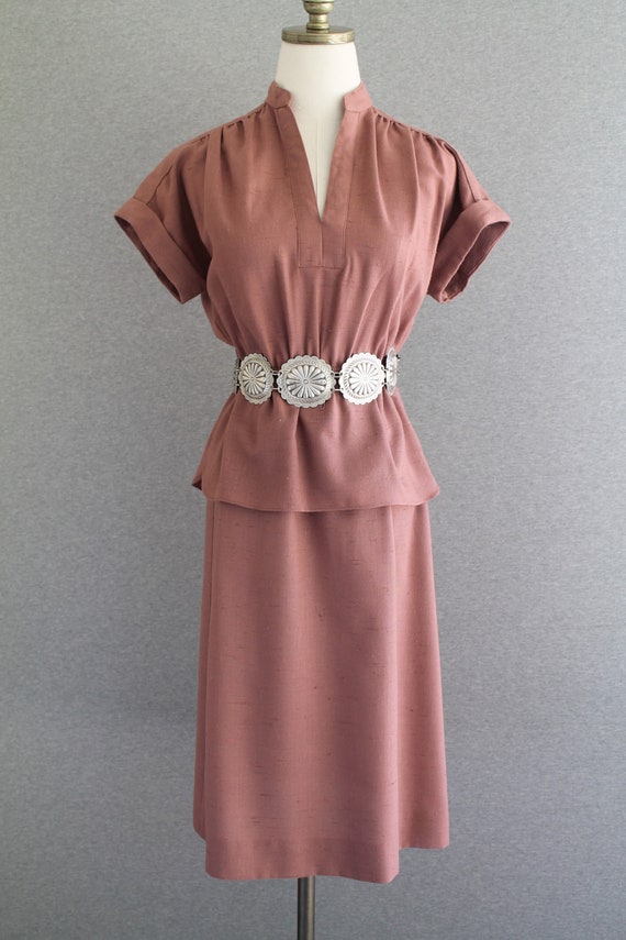 1970s - Adobe - Fit and Flare - Smart  - Day Dress