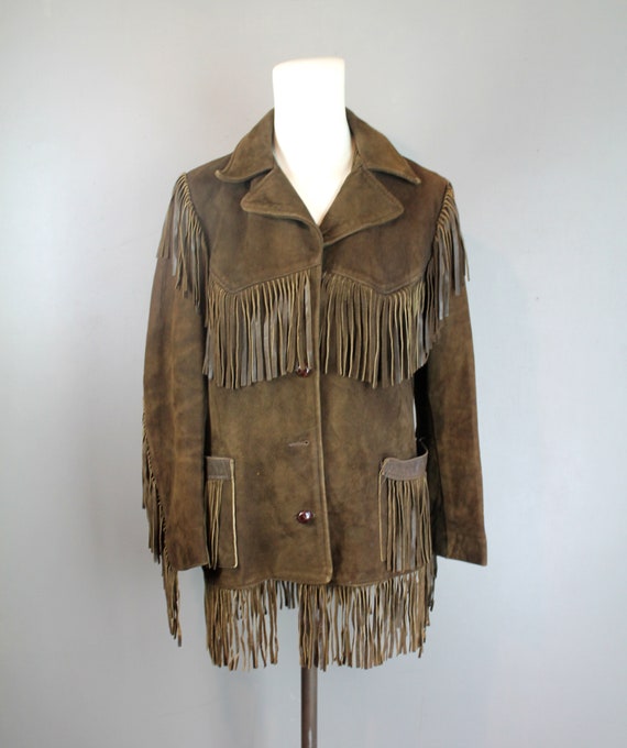 1950's Chocolate Brown Fringe Jacket - Suede Leat… - image 3