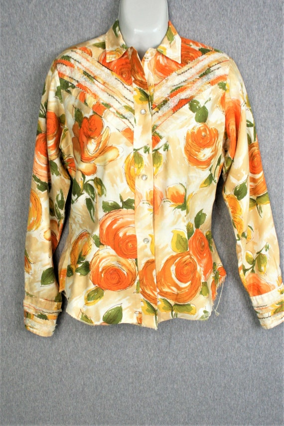 Karmen - 1950s - Women's Western Shirt - Floral - 