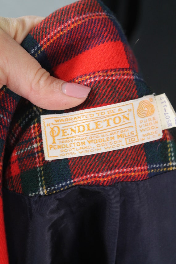 1960s Pendleton Wool Plaid Suit Set - Red Plaid S… - image 7