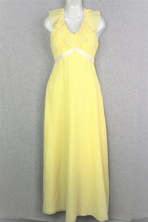 1960-70s - Yellow - Halter - Party Dress - Wedding