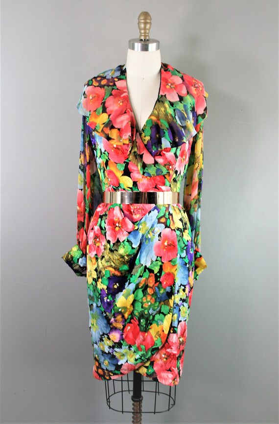 The Socialite - Albert Nipon - Silk Wrap Dress - E
