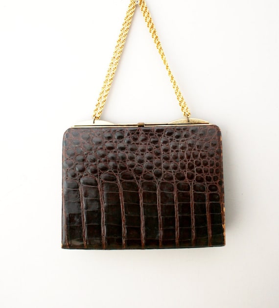 ALLIGATOR PURSE - Circa 1940-50s-Large