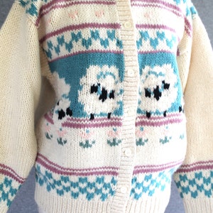 Cottagecore 1980s Little Lamb Spring Cardigan Wool by Woolrich Marked size S image 2