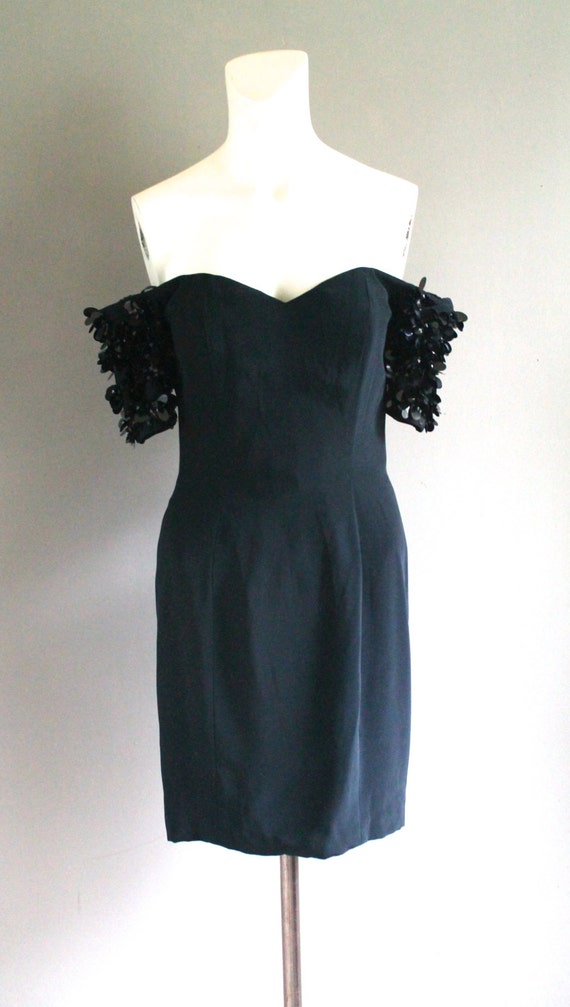 1980s Strapless Cocktail Dress - Sweetheart Neckl… - image 1