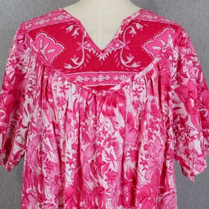 1970s 70s Hot Pink Muumuu by Loungees Beach Cover Up Floral Kaftan Resort Wear Palm Beach image 2