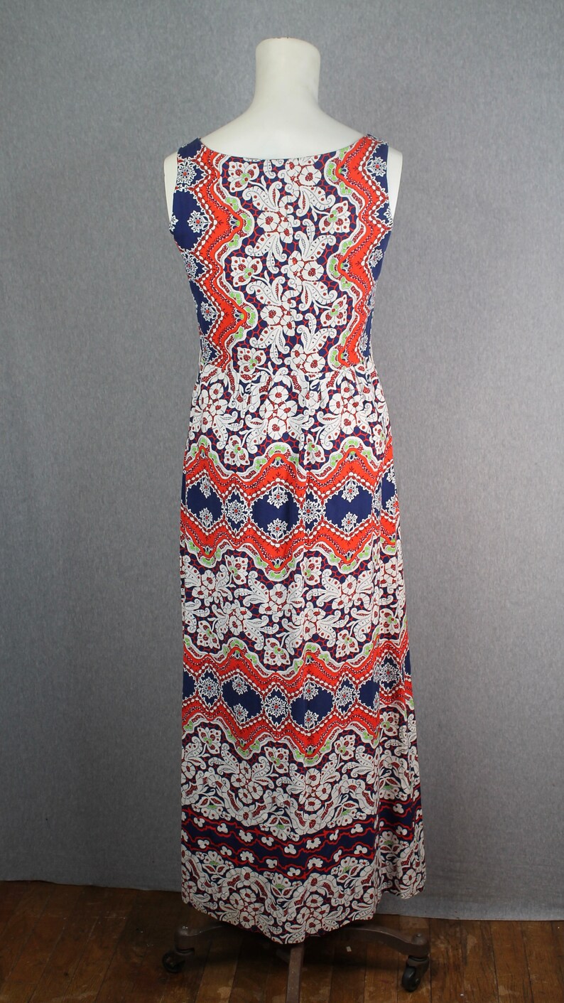 1960s 1970s Mid Century Mod Maxi Dress by A California Poppy Retro Op Art image 7