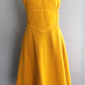 1970s Hold the Mustard Wool Knit Wrap Dress by Morton Myles Marked size 12 image 2