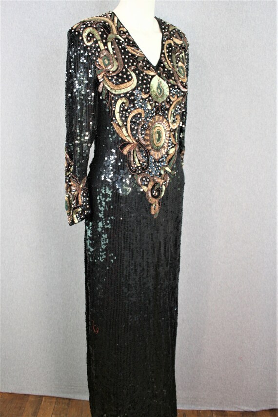 1990s - Sequin/Beaded - Cocktail Gown - Sheath - … - image 4