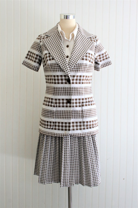 1970s - Two-Piece - Shirtwaist dress and blazer - 