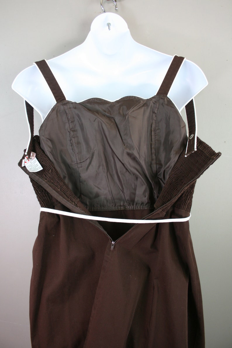 Hershey's Kiss Brown Sundress Cotton Circa 1970-80 by R&K Marked size 16 image 5