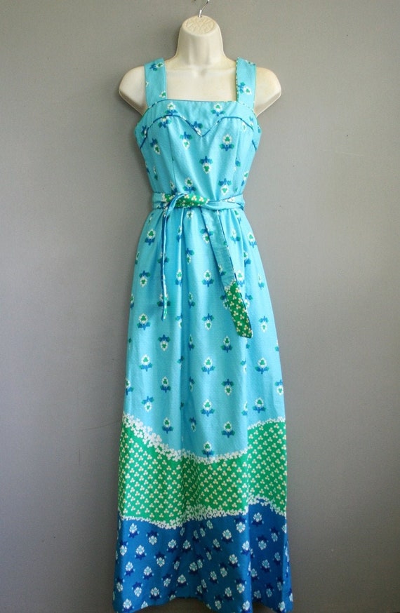 1970's Floral Maxi by Malia - Mid Century Modern -