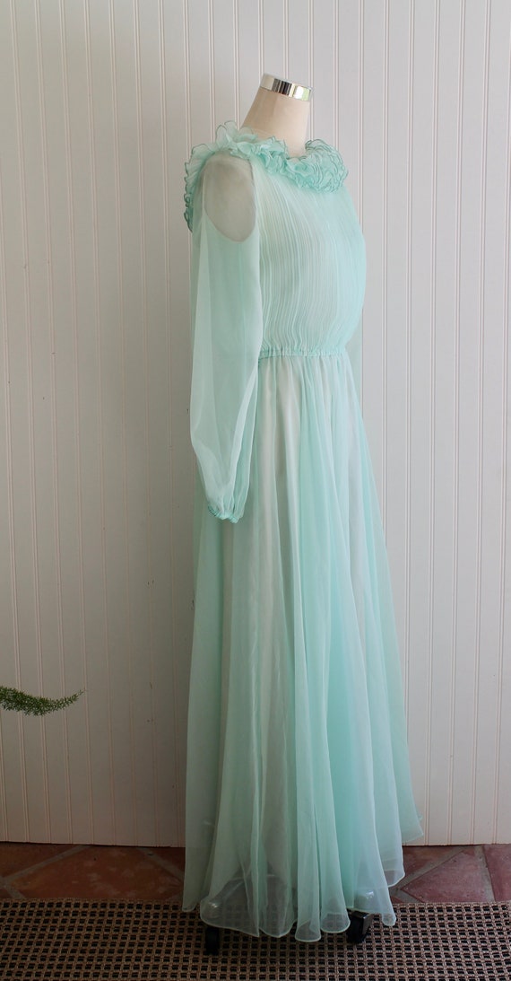 1960s - Jack Bryan Evening Gown - Mint Green - Ch… - image 5