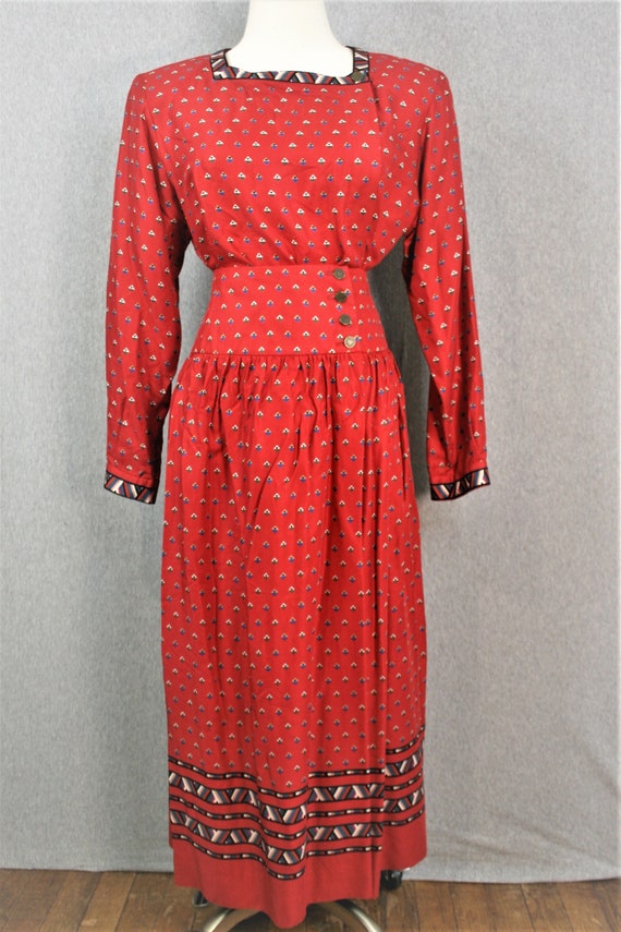 1980s - Preppy - Two Piece - Rusty Red - Skirt and