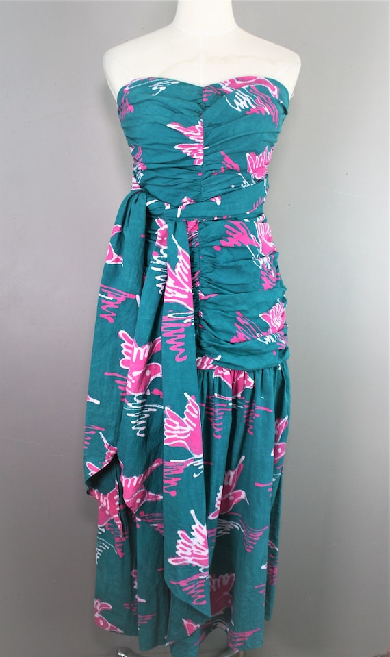 ワンピース USA VINTAGE 80s BATIK PRINT DRESS Vintage 80s Does 30s Cotton Day Dress/house Dress With Puffy
