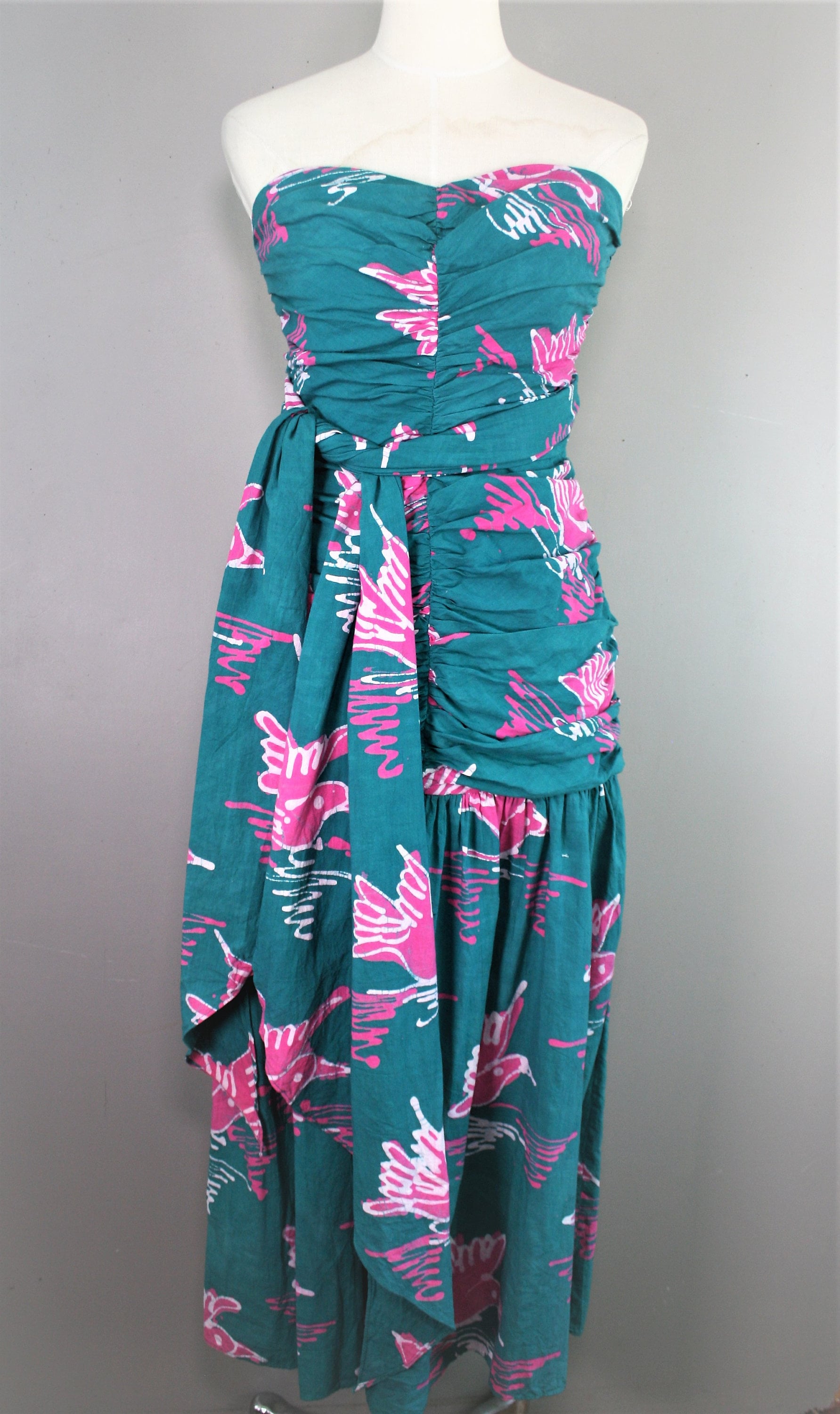 1980 - Cotton Batik Sundress By Barboglio Christina Jan Marked Size 6