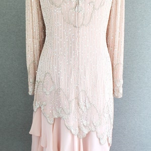 Petal Pink Beaded Cocktail Dress Wedding Guest Mother of Bride by Jack Bryan Marked size 12 image 3