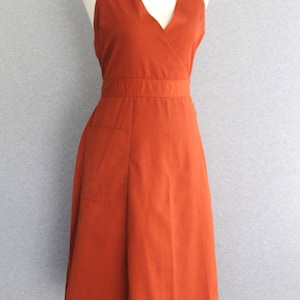 1970s Rust Wrap Dress Halter Dress by Fashion World Marked size M image 2