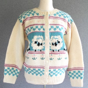 Cottagecore 1980s Little Lamb Spring Cardigan Wool by Woolrich Marked size S image 1