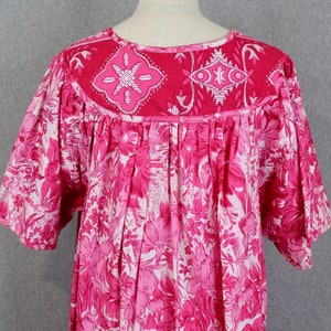 1970s 70s Hot Pink Muumuu by Loungees Beach Cover Up Floral Kaftan Resort Wear Palm Beach image 6