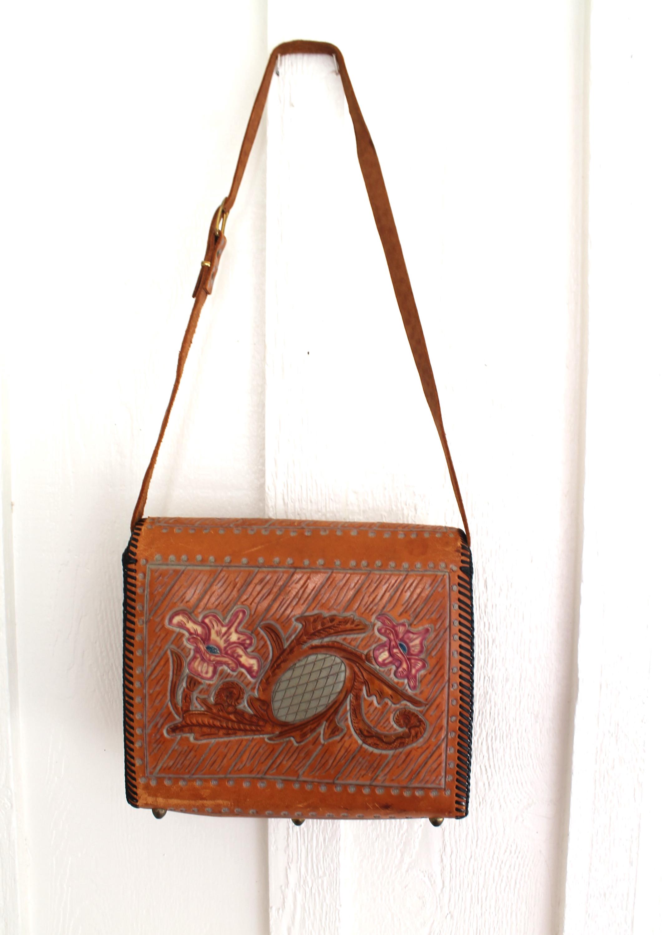 Tooled Leather -1940-50s - Vintage - Western - Cowgirl - Purse