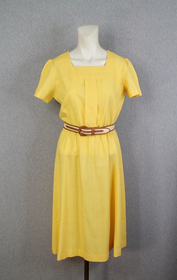 1980s Yellow Linen Dress by Germaine - Summer Sund