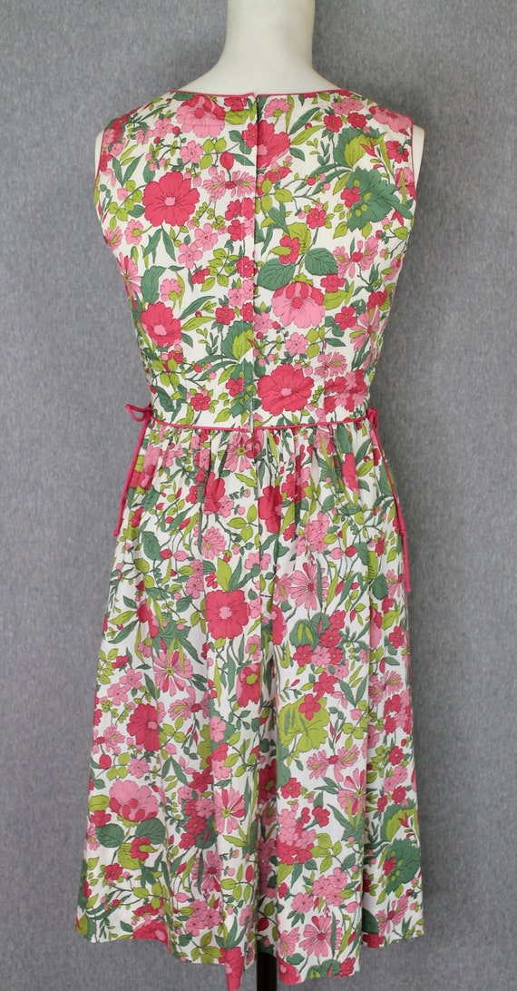 1950s-60s Pink Floral Dress - Patio Dress - Sundr… - image 5
