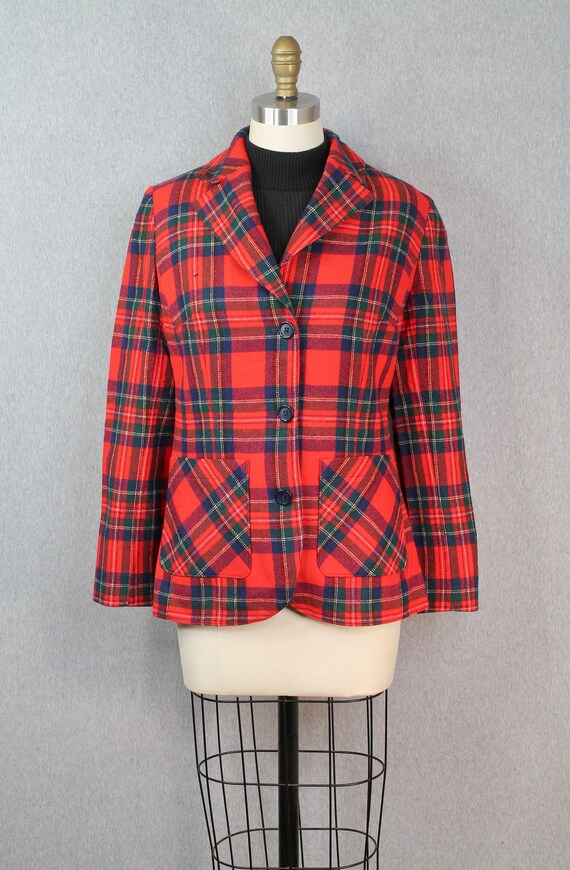 1960s Pendleton Wool Plaid Suit Set - Red Plaid S… - image 2