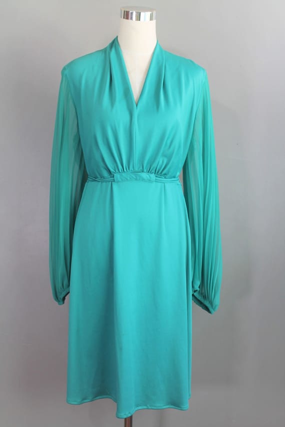 Envious 1970's Green Lily Lynn Dress Large 10/12 Gem