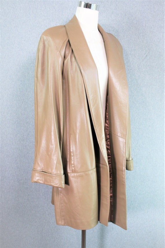 1980's - Taupe/Butterscotch - Leather Coat - Padde