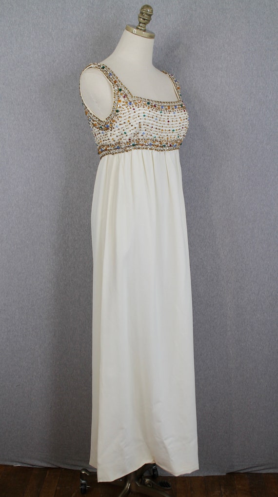 1960s DYNASTY Evening Gown - White Beaded Formal … - image 4