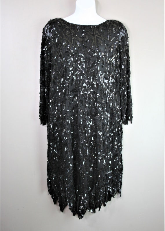 Beaded Cocktail Dress - Swee Lo - Sequins and Beads on Silk - Marked Size  QL - Etsy