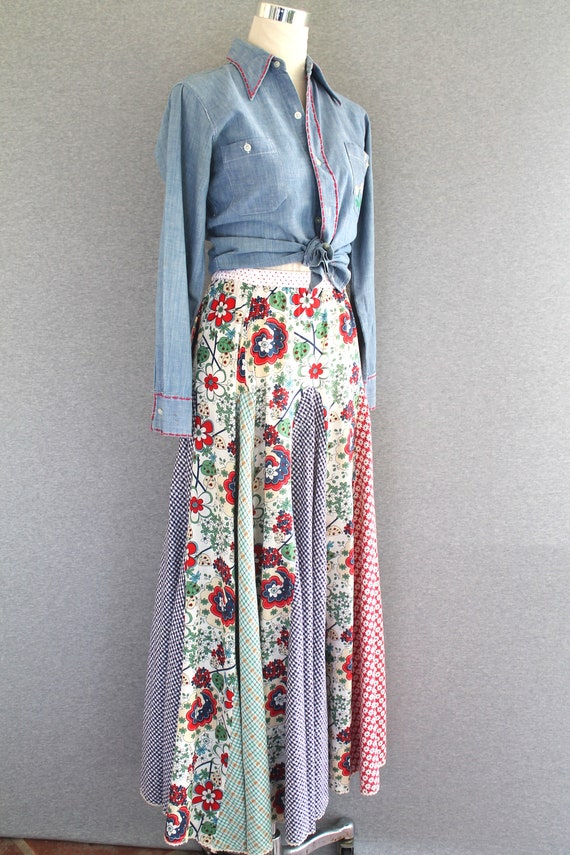 Double D Ranch -Patchwork - Circle Skirt - Maxi -… - image 9