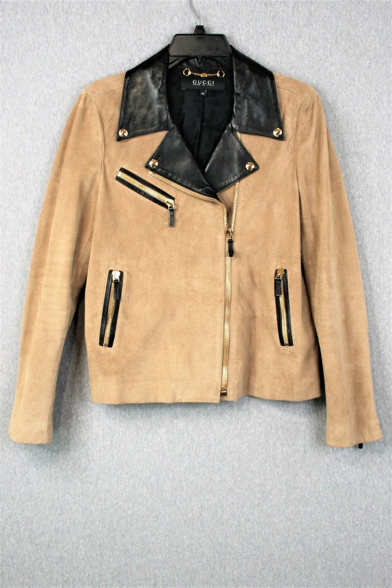 Leather Blouson Jacket in Black - Gucci