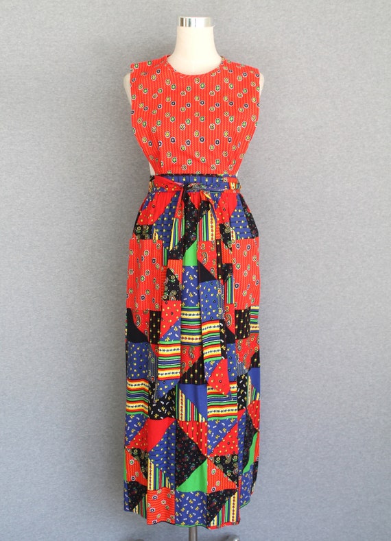 1970s - Cottagecore - Wrap - Patchwork - Cotton  C