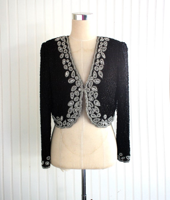 1980s - Beaded Bloero - Cocktail Jacket - by Laur… - image 3